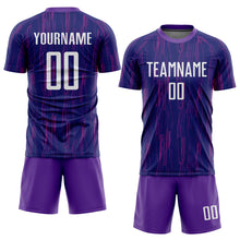 Load image into Gallery viewer, Custom Purple White Sublimation Soccer Uniform Jersey
