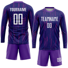 Laden Sie das Bild in den Galerie-Viewer, Custom Purple White Sublimation Soccer Uniform Jersey
