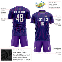 Laden Sie das Bild in den Galerie-Viewer, Custom Purple White Sublimation Soccer Uniform Jersey
