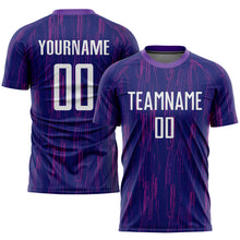 Laden Sie das Bild in den Galerie-Viewer, Custom Purple White Sublimation Soccer Uniform Jersey
