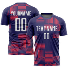 Laden Sie das Bild in den Galerie-Viewer, Custom Figure White-Purple Sublimation Soccer Uniform Jersey
