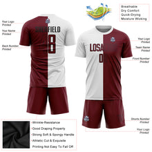 Laden Sie das Bild in den Galerie-Viewer, Custom White Crimson-Black Sublimation Split Fashion Soccer Uniform Jersey
