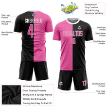 Laden Sie das Bild in den Galerie-Viewer, Custom Black Pink-White Sublimation Split Fashion Soccer Uniform Jersey
