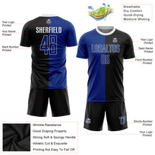 Charger l&#39;image dans la galerie, Custom Black Royal-White Sublimation Split Fashion Soccer Uniform Jersey
