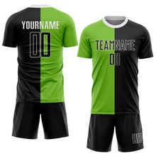 Laden Sie das Bild in den Galerie-Viewer, Custom Neon Green Black-White Sublimation Split Fashion Soccer Uniform Jersey
