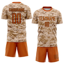Laden Sie das Bild in den Galerie-Viewer, Custom Camo Texas Orange-Brown Sublimation Salute To Service Soccer Uniform Jersey
