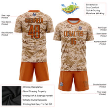 Laden Sie das Bild in den Galerie-Viewer, Custom Camo Texas Orange-Brown Sublimation Salute To Service Soccer Uniform Jersey
