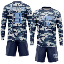 Laden Sie das Bild in den Galerie-Viewer, Custom Camo Light Blue-Royal Sublimation Salute To Service Soccer Uniform Jersey
