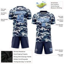 Laden Sie das Bild in den Galerie-Viewer, Custom Camo Light Blue-Royal Sublimation Salute To Service Soccer Uniform Jersey
