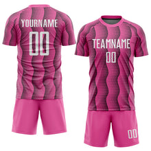 Laden Sie das Bild in den Galerie-Viewer, Custom Pink White Sublimation Soccer Uniform Jersey
