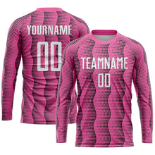 Laden Sie das Bild in den Galerie-Viewer, Custom Pink White Sublimation Soccer Uniform Jersey
