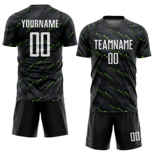 Load image into Gallery viewer, Custom Black White-Kelly Green Sublimation Soccer Uniform Jersey
