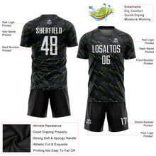 Laden Sie das Bild in den Galerie-Viewer, Custom Black White-Kelly Green Sublimation Soccer Uniform Jersey
