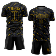 Laden Sie das Bild in den Galerie-Viewer, Custom Black Black-Gold Sublimation Soccer Uniform Jersey
