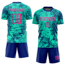Laden Sie das Bild in den Galerie-Viewer, Custom Teal Pink-Royal Sublimation Soccer Uniform Jersey
