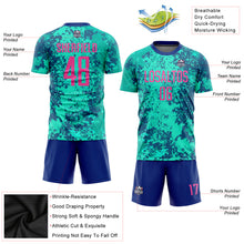 Laden Sie das Bild in den Galerie-Viewer, Custom Teal Pink-Royal Sublimation Soccer Uniform Jersey
