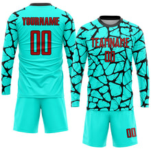 Laden Sie das Bild in den Galerie-Viewer, Custom Aqua Red-Black Sublimation Soccer Uniform Jersey

