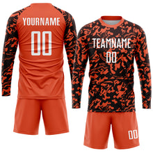 Load image into Gallery viewer, Custom Orange White-Black Sublimation Soccer Uniform Jersey
