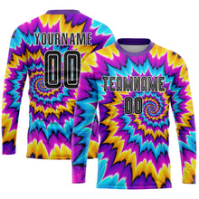 Load image into Gallery viewer, Custom Tie Dye Black-White Sublimation Soccer Uniform Jersey
