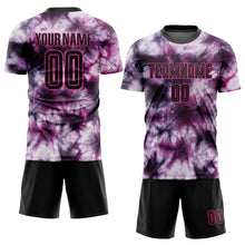 Laden Sie das Bild in den Galerie-Viewer, Custom Tie Dye Black-Pink Sublimation Soccer Uniform Jersey
