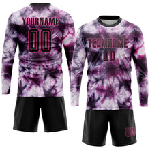 Laden Sie das Bild in den Galerie-Viewer, Custom Tie Dye Black-Pink Sublimation Soccer Uniform Jersey
