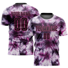 Load image into Gallery viewer, Custom Tie Dye Black-Pink Sublimation Soccer Uniform Jersey
