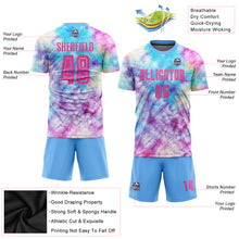 Load image into Gallery viewer, Custom Tie Dye Pink-Light Blue Sublimation Soccer Uniform Jersey
