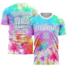 Charger l&#39;image dans la galerie, Custom Tie Dye White-Light Blue Sublimation Soccer Uniform Jersey
