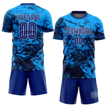 Load image into Gallery viewer, Custom Tie Dye Royal-White Sublimation Soccer Uniform Jersey
