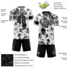 Laden Sie das Bild in den Galerie-Viewer, Custom Tie Dye Black-White Sublimation Soccer Uniform Jersey
