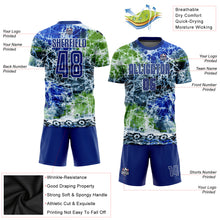 Laden Sie das Bild in den Galerie-Viewer, Custom Tie Dye Royal-White Sublimation Soccer Uniform Jersey
