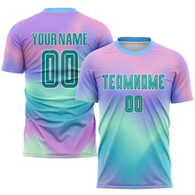 Load image into Gallery viewer, Custom Tie Dye Teal-White Sublimation Soccer Uniform Jersey
