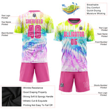 Laden Sie das Bild in den Galerie-Viewer, Custom Tie Dye Pink-White Sublimation Soccer Uniform Jersey
