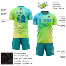 Load image into Gallery viewer, Custom Tie Dye Teal-White Sublimation Soccer Uniform Jersey
