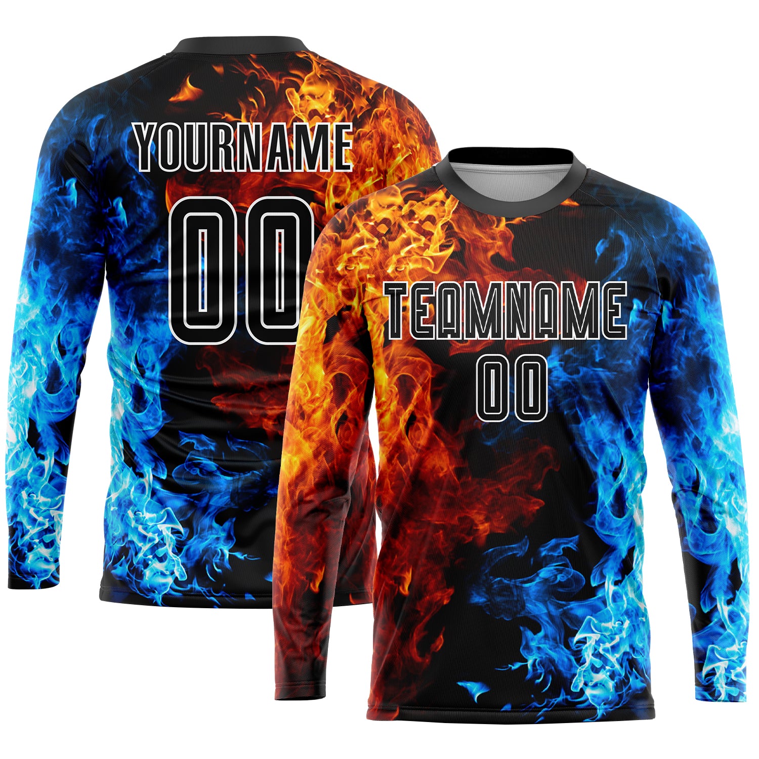 Cheap Custom Figure Black-White Flame Sublimation Soccer Uniform