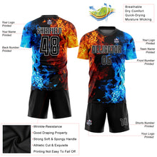 Laden Sie das Bild in den Galerie-Viewer, Custom Figure Black-White Flame Sublimation Soccer Uniform Jersey
