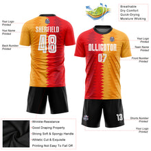 Laden Sie das Bild in den Galerie-Viewer, Custom Gold White-Black Sublimation Soccer Uniform Jersey

