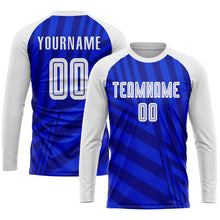 Load image into Gallery viewer, Custom Royal White-Navy Sublimation Soccer Uniform Jersey
