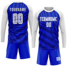 Load image into Gallery viewer, Custom Royal White-Navy Sublimation Soccer Uniform Jersey
