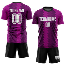 Laden Sie das Bild in den Galerie-Viewer, Custom Purple White-Pink Sublimation Soccer Uniform Jersey
