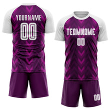 Laden Sie das Bild in den Galerie-Viewer, Custom Purple White Sublimation Soccer Uniform Jersey
