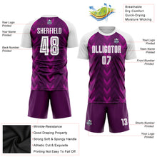 Laden Sie das Bild in den Galerie-Viewer, Custom Purple White Sublimation Soccer Uniform Jersey
