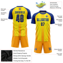 Загрузить изображение в средство просмотра галереи, Custom Gold Royal-Orange Sublimation Soccer Uniform Jersey
