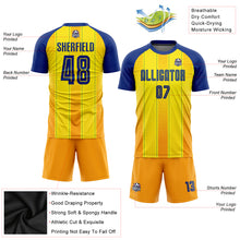 Laden Sie das Bild in den Galerie-Viewer, Custom Gold Royal-Orange Sublimation Soccer Uniform Jersey
