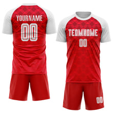 Laden Sie das Bild in den Galerie-Viewer, Custom Red White Away Sublimation Soccer Uniform Jersey
