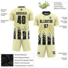 Laden Sie das Bild in den Galerie-Viewer, Custom Cream Black Home Sublimation Soccer Uniform Jersey
