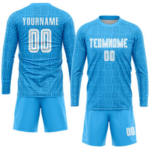 Laden Sie das Bild in den Galerie-Viewer, Custom Light Blue White Home Sublimation Soccer Uniform Jersey
