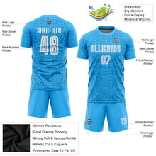 Load image into Gallery viewer, Custom Light Blue White Home Sublimation Soccer Uniform Jersey
