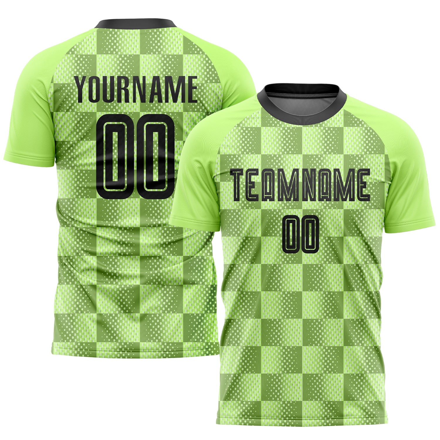Custom Neon Green Black Sublimation Soccer Uniform Jersey Sale – UKSN INC