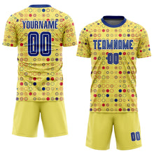 Load image into Gallery viewer, Custom Gold Royal-White Away Sublimation Soccer Uniform Jersey
